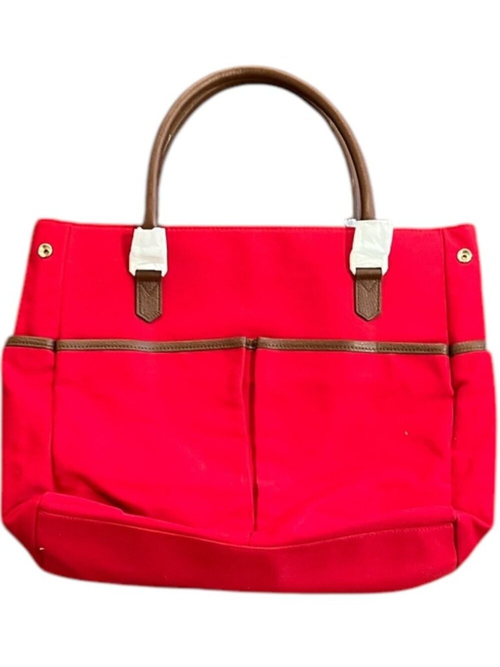 LEVENGER Charlotte Red Canvas Tote - NEW
